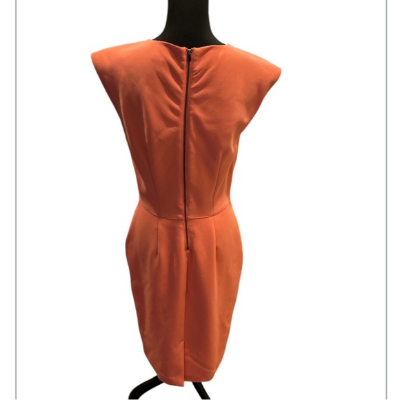 Banana Republic EUC Peach/Orange sleeveless sheath knee length dress, size 10. - Picture 5 of 6